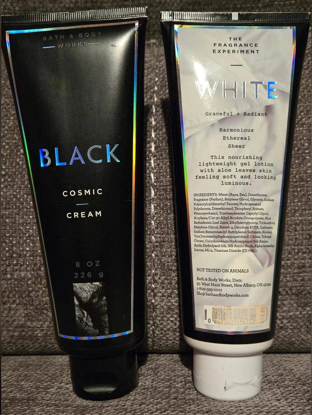 Bath & Body Works Black And White Cosmic Cream Bundle